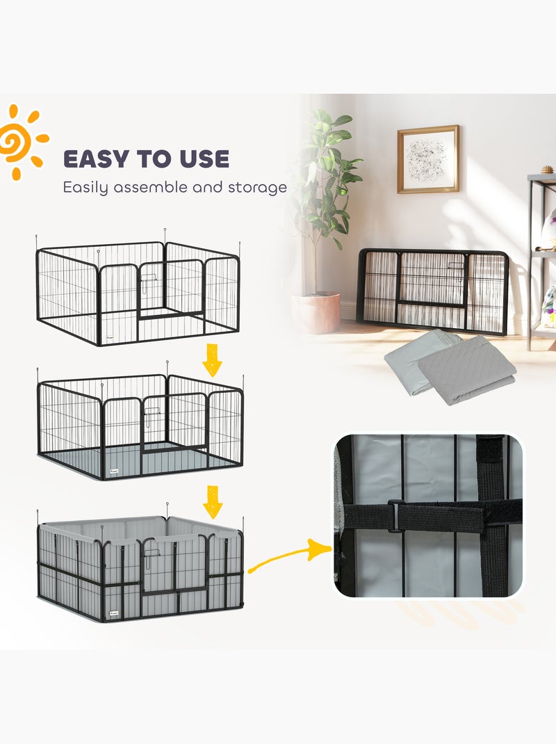 Parc de mise bas chien - porte verrouillable, tapis lavable - acier noir Noir - Kiabi