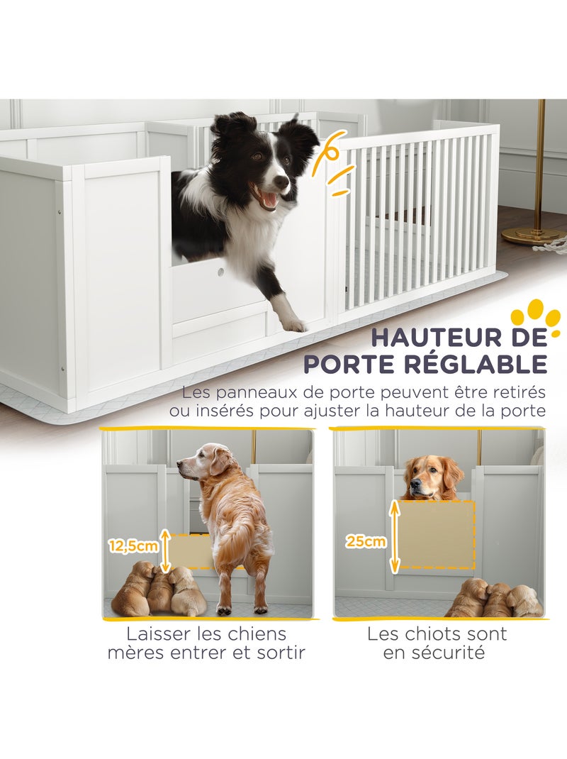 Parc de mise bas pour chien - hauteur porte réglable - blanc Blanc Blanc - Kiabi