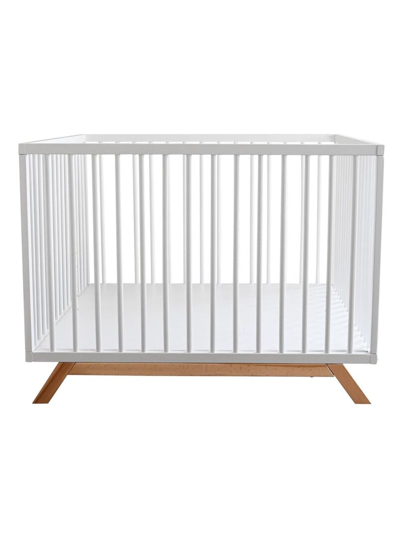 Parc en bois massif style scandinave blanc 100x100cm Blanc - Kiabi