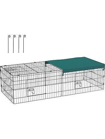 Parc enclos modulable acier avec bache pour lapins rongeurs petits animaux