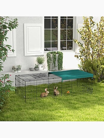 Parc enclos modulable acier avec bache pour lapins rongeurs petits animaux