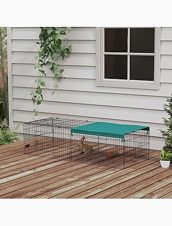 Parc enclos modulable acier avec bache pour lapins rongeurs petits animaux