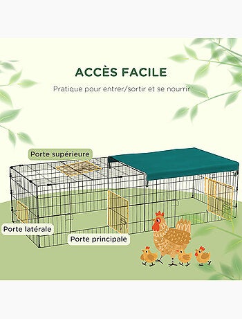 Parc enclos modulable acier avec bache pour lapins rongeurs petits animaux