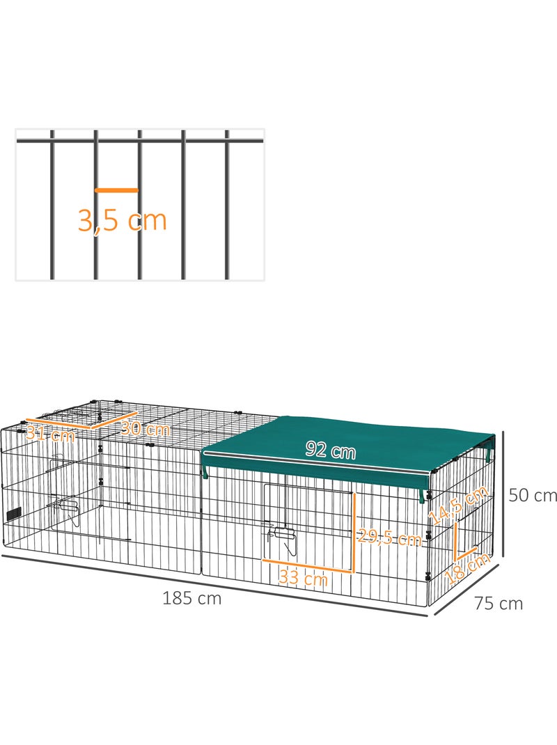 Parc enclos modulable acier avec bache pour lapins rongeurs petits animaux Vert - Kiabi