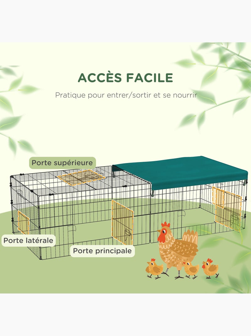 Parc enclos modulable acier avec bache pour lapins rongeurs petits animaux Vert - Kiabi