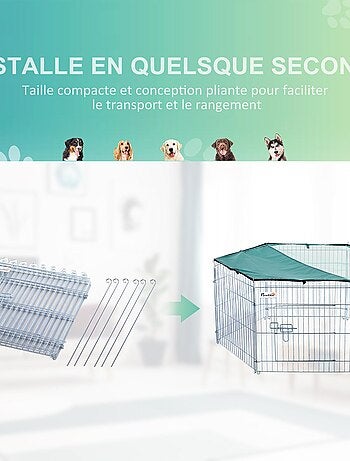 Parc enclos modulable acier noir
