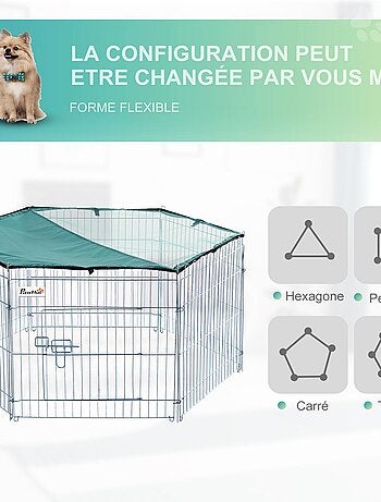 Parc enclos modulable acier noir