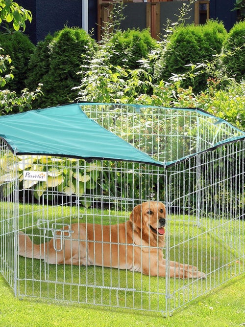 Parc enclos modulable acier noir - Kiabi