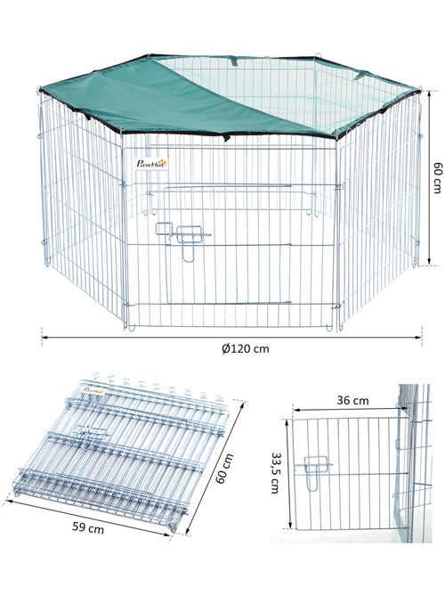 Parc enclos modulable acier noir - Kiabi