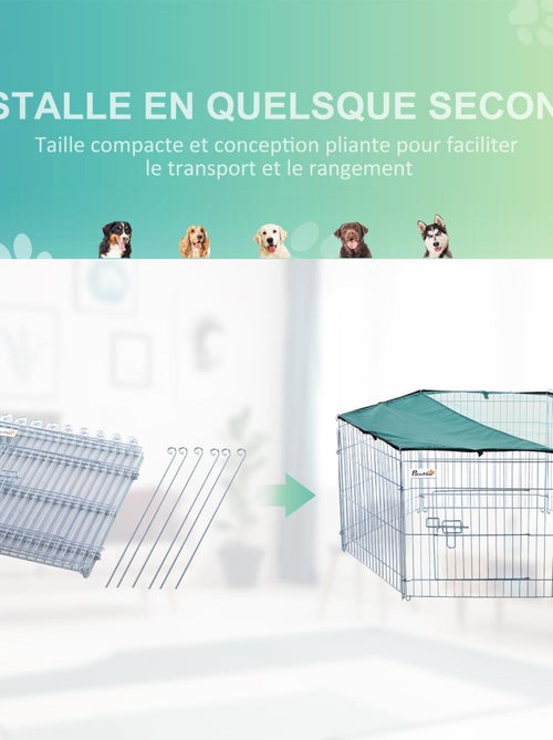 Parc enclos modulable acier noir - Kiabi