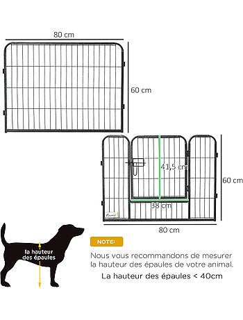 Parc enclos modulable pour animaux - acier noir