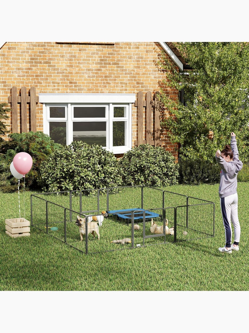 Parc enclos modulable pour animaux - acier noir Noir - Kiabi