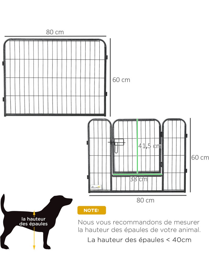 Parc enclos modulable pour animaux - acier noir Noir - Kiabi