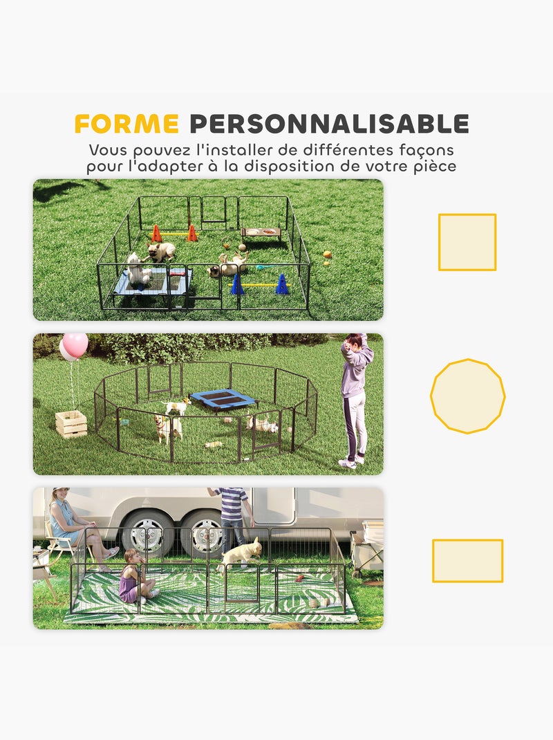 Parc enclos modulable pour animaux - acier noir Noir - Kiabi