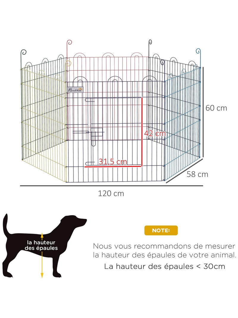 Parc enclos modulable pour chien animaux porte métal multicolore Multicolore - Kiabi