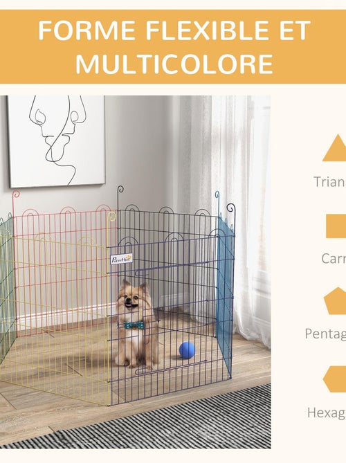 Parc enclos modulable pour chien animaux porte métal multicolore - Kiabi Parc enclos modulable pour chien animaux porte métal multicolore - Kiabi