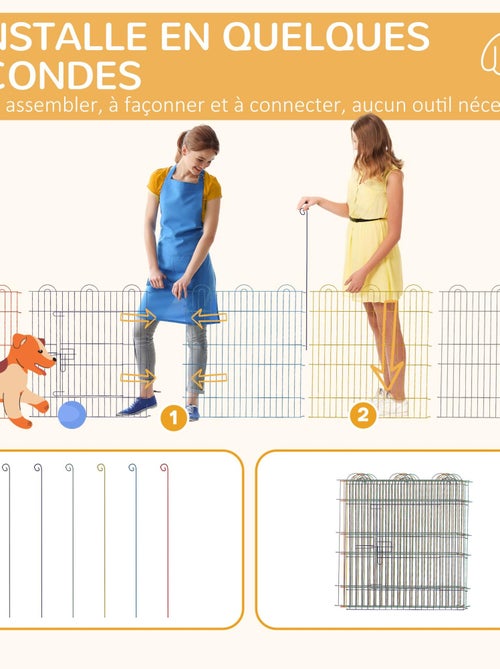 Parc enclos modulable pour chien animaux porte métal multicolore - Kiabi Parc enclos modulable pour chien animaux porte métal multicolore - Kiabi