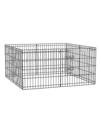 Parc enclos modulable pour chien animaux porte métal noir