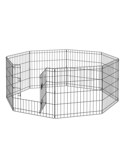 Parc enclos modulable pour chien animaux porte métal noir - Kiabi