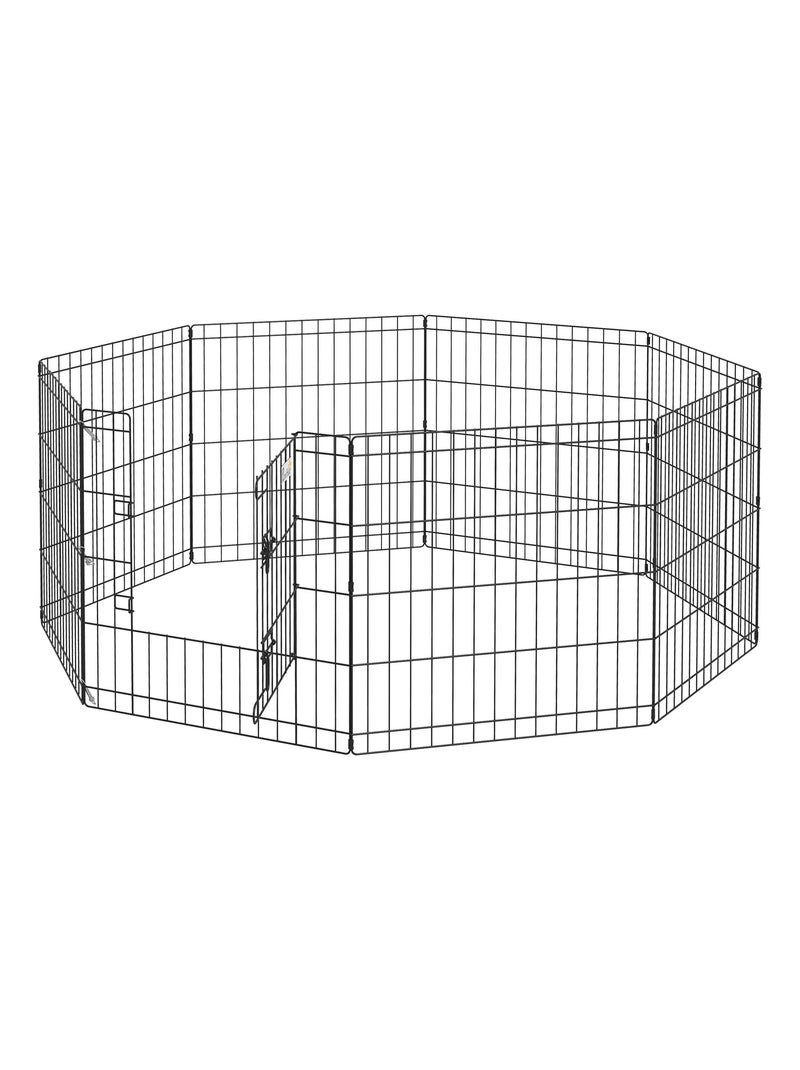 Parc enclos modulable pour chien animaux porte métal noir Noir - Kiabi