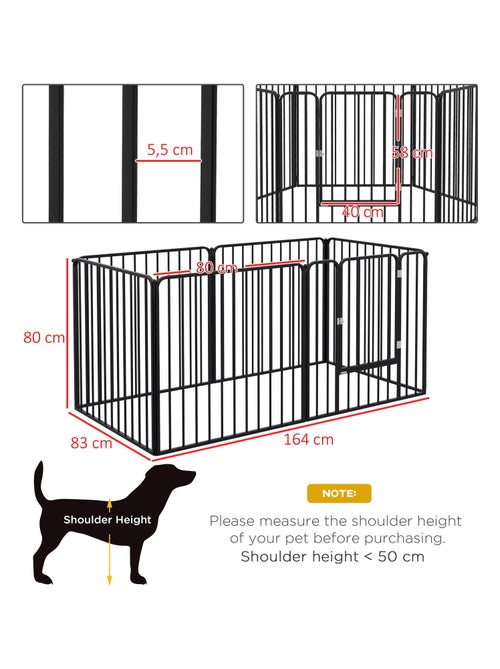 Parc enclos modulable pour chien porte 6 panneaux noir - Kiabi Parc enclos modulable pour chien porte 6 panneaux noir - Kiabi