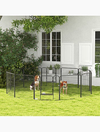 Parc enclos modulable verrouillable dim. Carrées totales 240 x 240 cm acier époxy