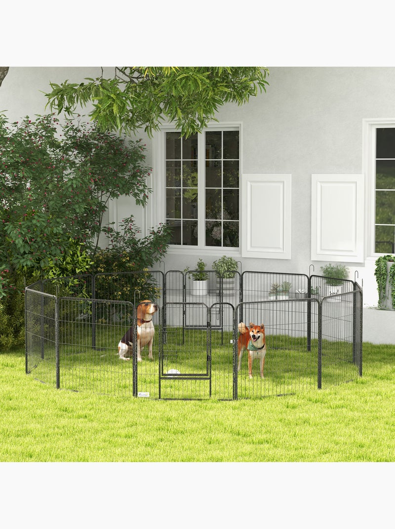 Parc enclos modulable verrouillable dim. Carrées totales 240 x 240 cm acier époxy Gris - Kiabi