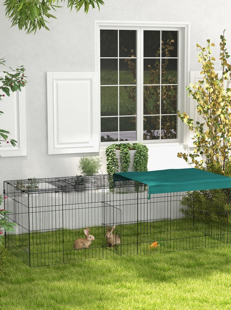 Parc enclos petits animaux - tout équipé - acier noir polyester vert Vert - Kiabi
