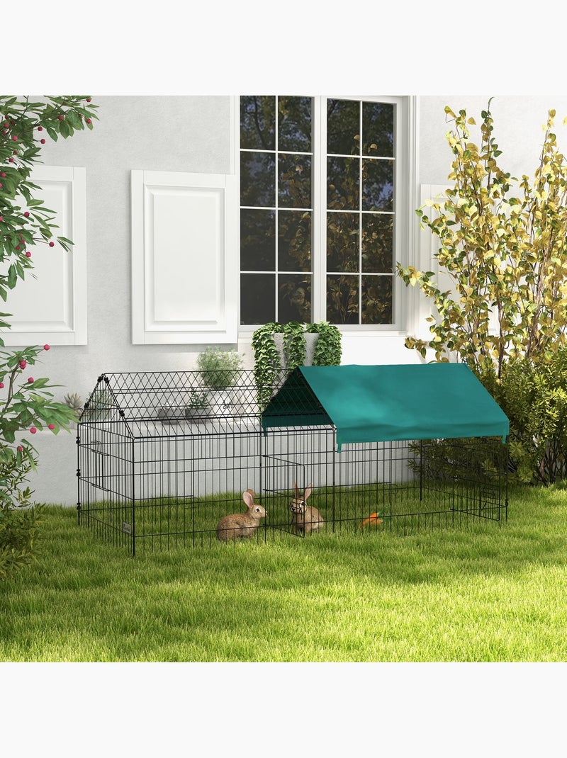 Parc enclos petits animaux - tout équipé - acier noir polyester vert Vert - Kiabi