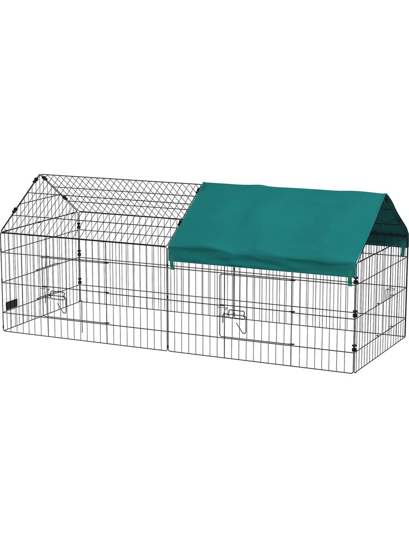 Parc enclos petits animaux - tout équipé - acier noir polyester vert Vert - Kiabi