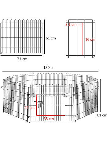 Parc enclos pour chiens chiots 71lx61h cm