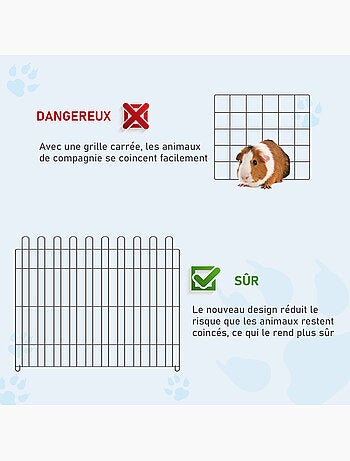Parc enclos pour chiens chiots 71lx61h cm