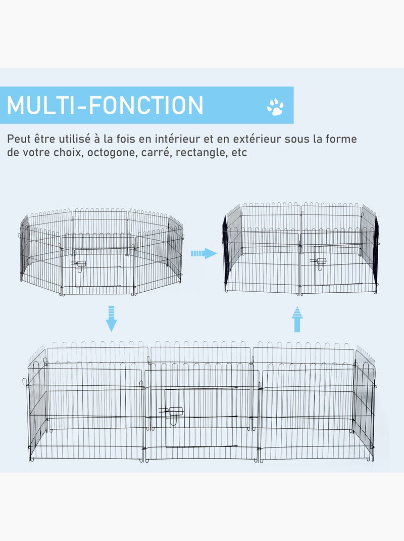Parc enclos pour chiens chiots 71lx61h cm Noir - Kiabi