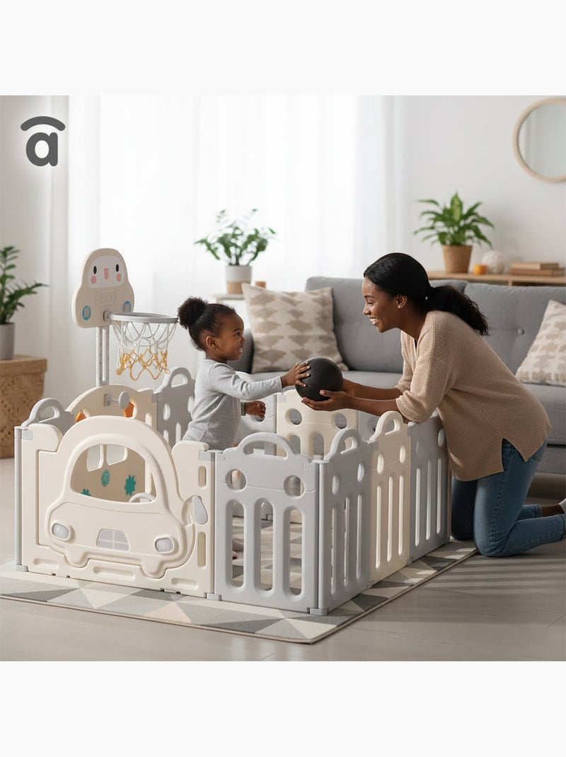 Parc Montessori - blanc bleu Blanc Gris - Kiabi