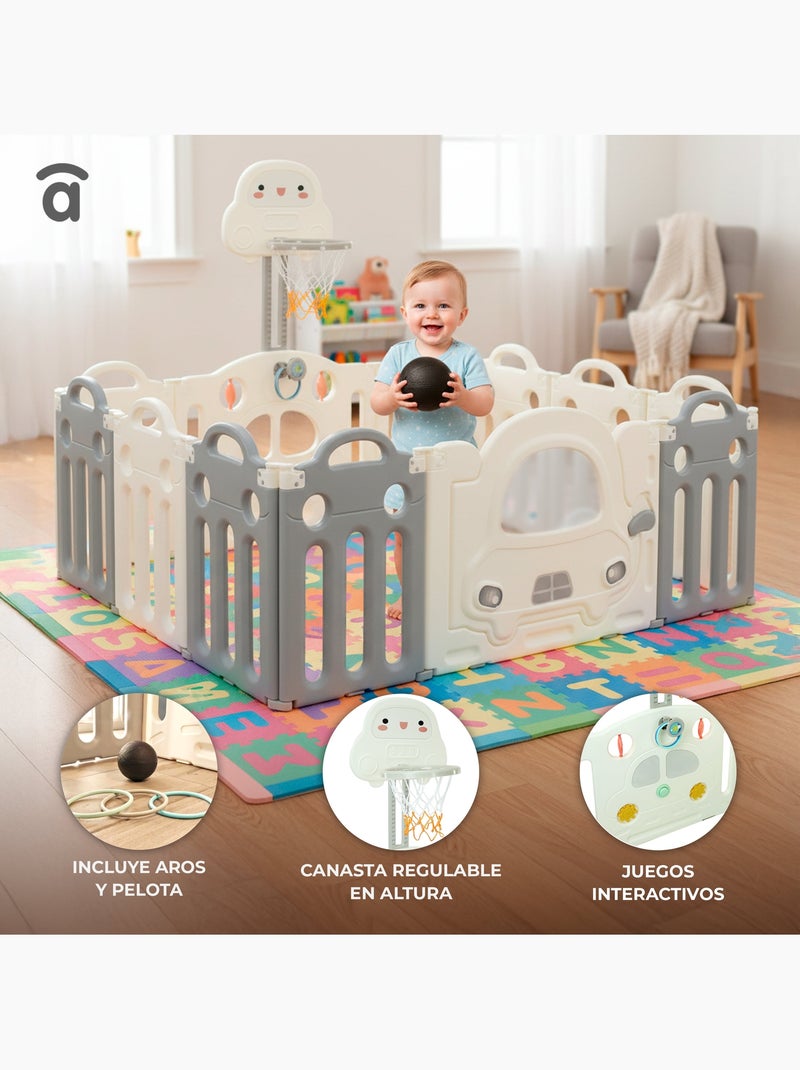 Parc Montessori - blanc bleu Blanc Gris - Kiabi