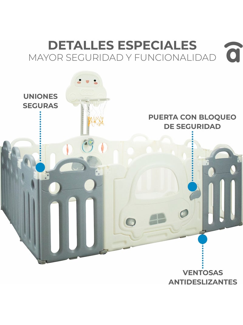Parc Montessori - blanc bleu Blanc Gris - Kiabi