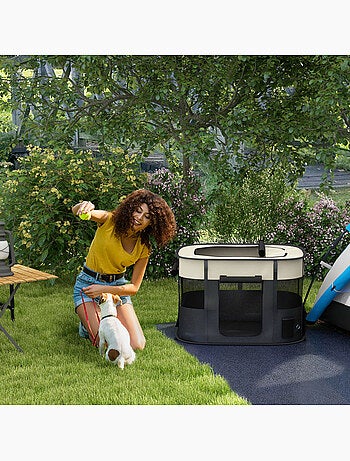 Parc pour chien pliable dim. 94l x 74l x 60h cm tissu oxford