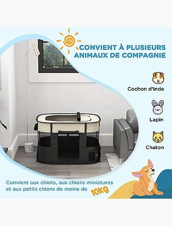 Parc pour chien pliable dim. 94l x 74l x 60h cm tissu oxford