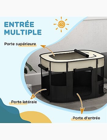 Parc pour chien pliable dim. 94l x 74l x 60h cm tissu oxford