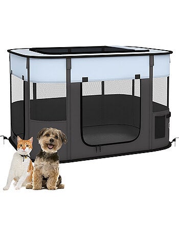Parc pour chien pliable dim. 94l x 74l x 60h cm tissu oxford