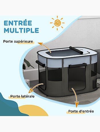 Parc pour chien pliable dim. 94l x 74l x 60h cm tissu oxford