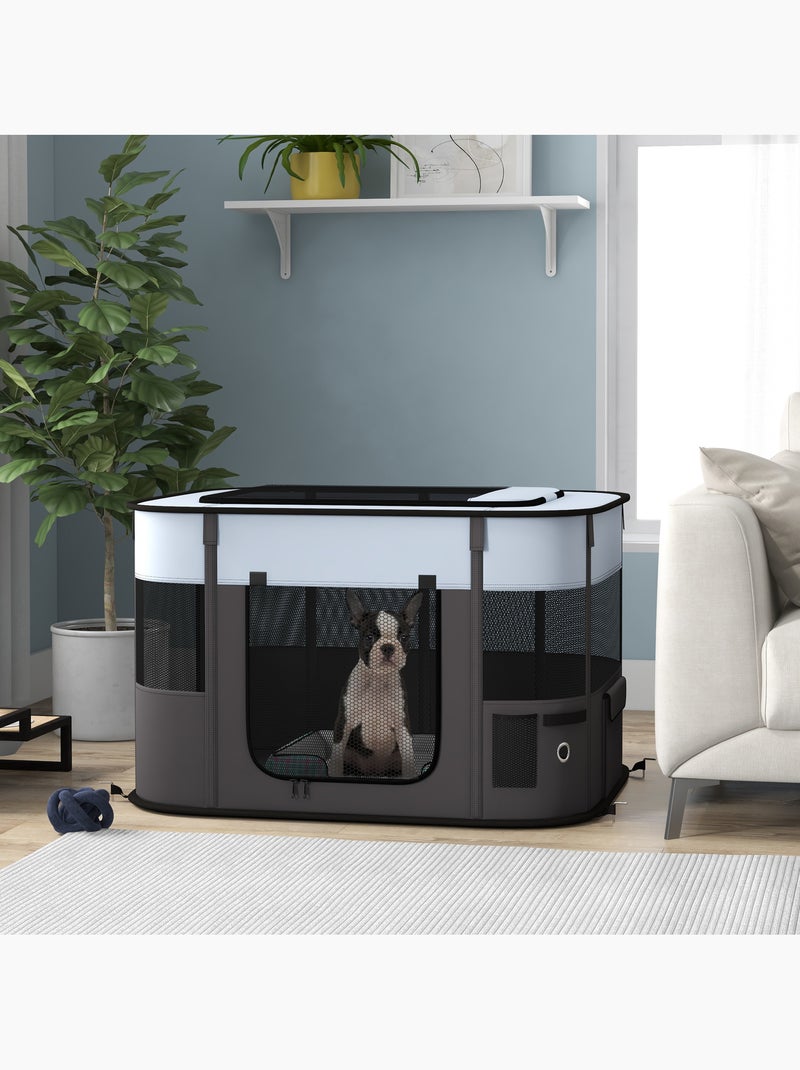 Parc pour chien pliable dim. 94l x 74l x 60h cm tissu oxford Gris - Kiabi
