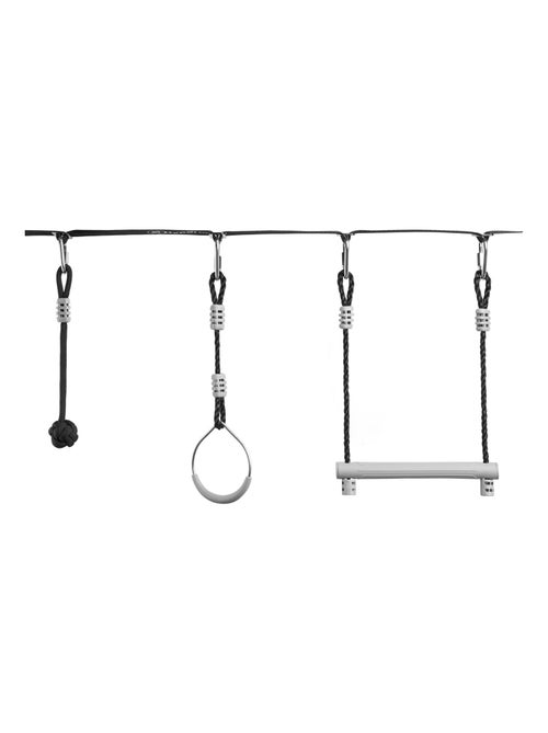 Parcours D'escalade Enfant Course d'obstacles - 9 Obstacles, Barres de Trapèze, Anneaux Gymnastique - Kiabi