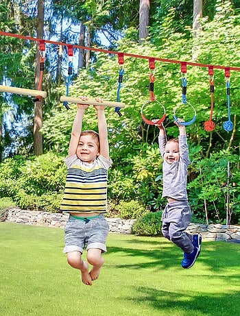 Parcours d'obstacles ninja enfant 10 m - 30 accessoires