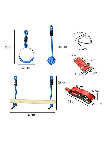 Parcours d'obstacles ninja enfant 10 m - 30 accessoires