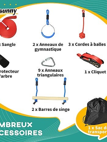 Parcours d'obstacles ninja enfant 10 m - 30 accessoires