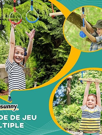 Parcours d'obstacles ninja enfant 10 m - 30 accessoires