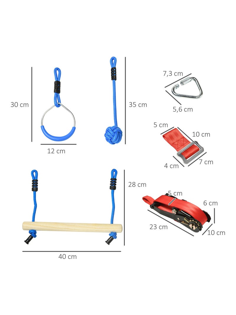 Parcours d'obstacles ninja enfant 10 m - 30 accessoires Rouge - Kiabi