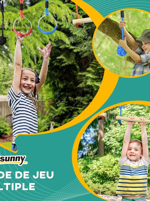 Parcours d'obstacles ninja enfant 10 m - 30 accessoires - Kiabi