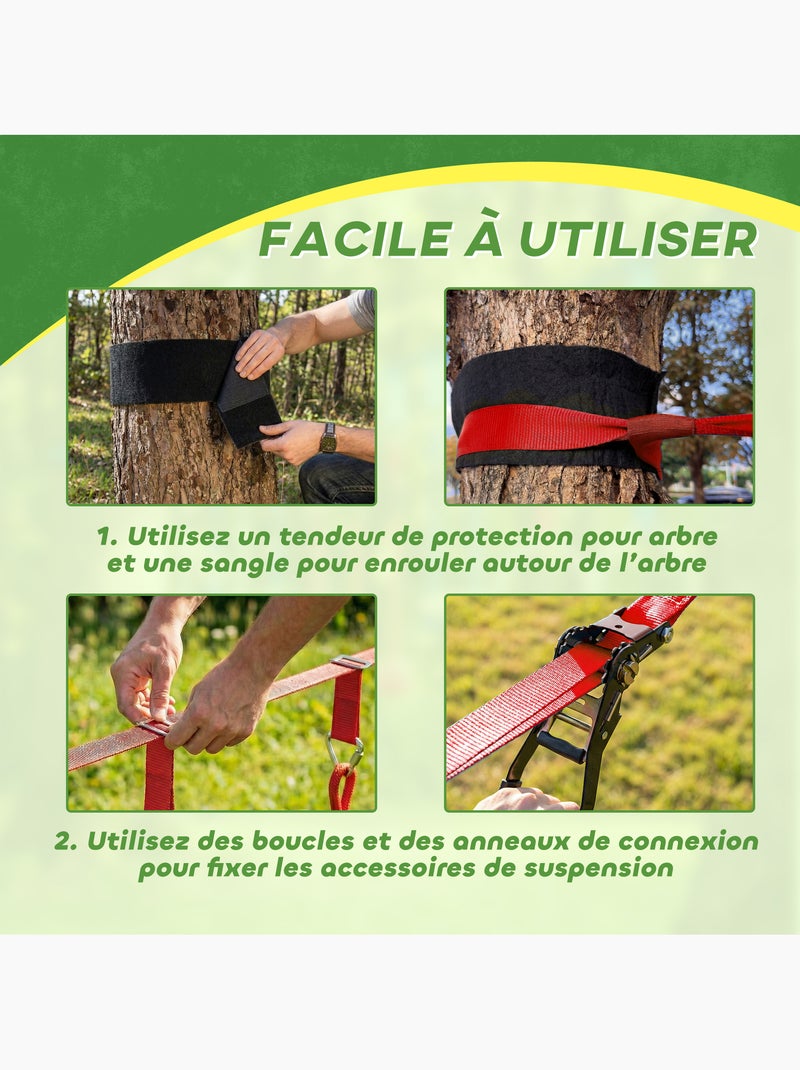Parcours d'obstacles Ninja enfants 10 M charge 100 kg PP rouge Rouge - Kiabi